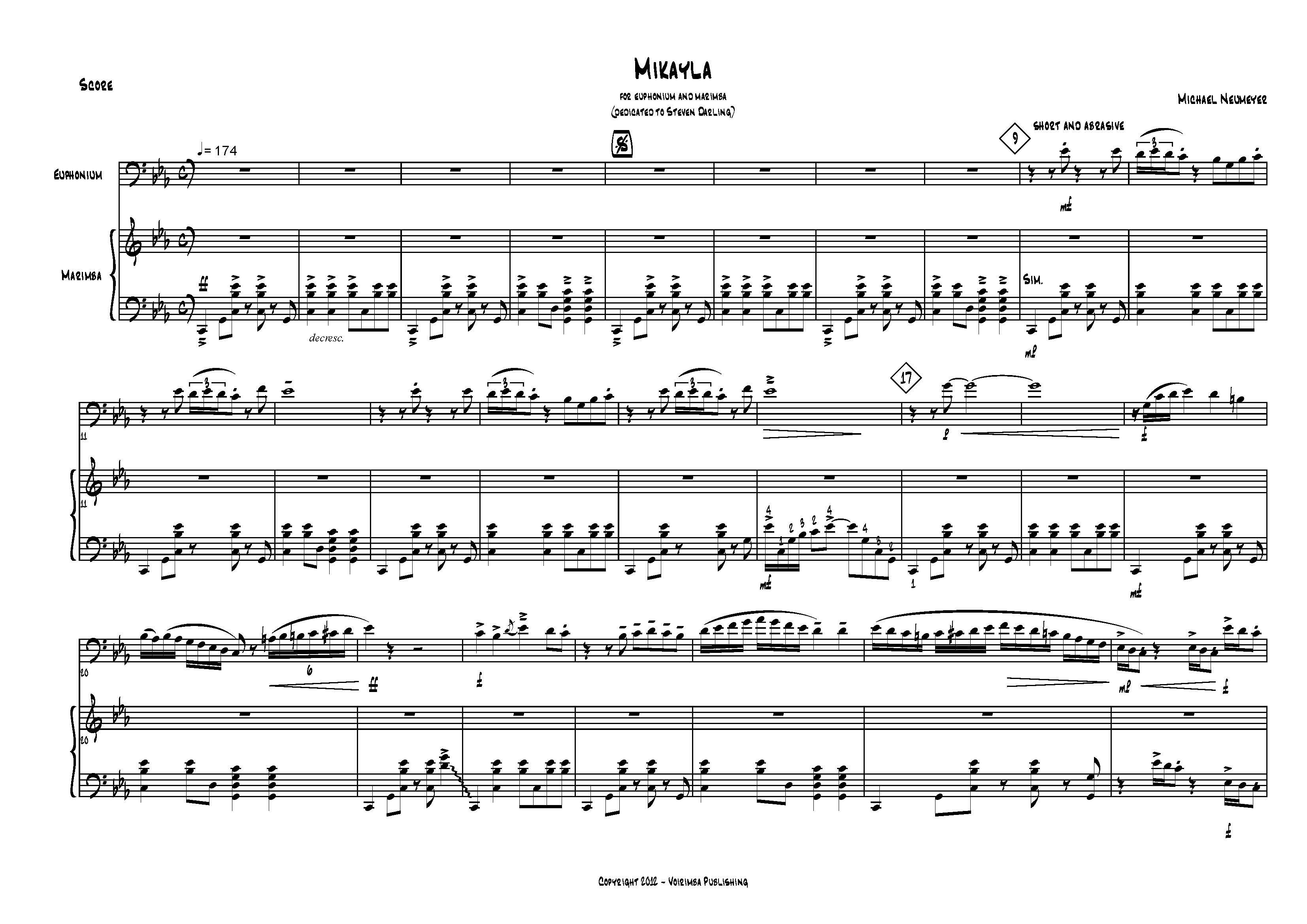 Marimba Music Chart