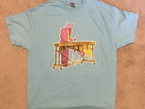 Cool Jazz Cat T-shirt - Sky